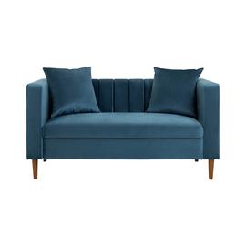 Argos Home Everly Velvet 2 Seater Sofa - Blue