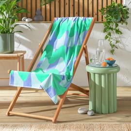 Argos Home Blue Wave Print Beach Towel