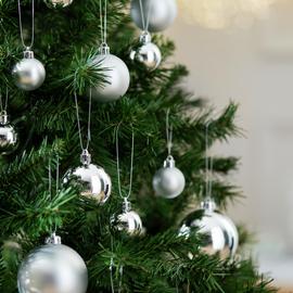 Argos Home Pack Of 49 Christmas Baubles - Silver
