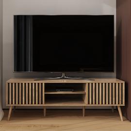 GFW Louvered 2 Door TV Unit - Natural
