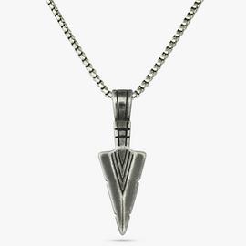 Revere Men's Gunmetal Stainless Steel Spearhead Pendant