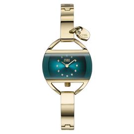 STORM Temptress Charm 21k Gold Plated Strap Teal Dial Watch