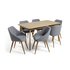 Argos Home Skandi Oak Veneer Dining Table & 6 Grey Chairs
