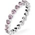 Moon & Back Sterling Silver Pink Cubic Zirconia Heart Ring