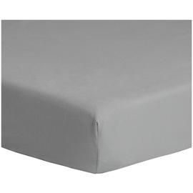 Home Essentials Brushed Cotton Grey Fitted Sheet - Double