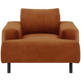 Habitat Julien Velvet Armchair - Orange