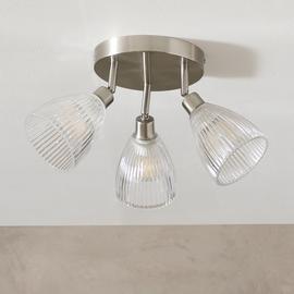 Argos Home Steel 3 Lights Ribbed Spotlights - Chrome