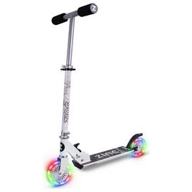 Zinc Twister Light Up Foldable 2 Wheel Scooter - White