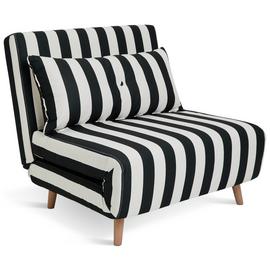 Habitat Roma Single Fabric Chairbed - Black & White