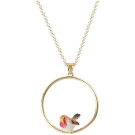 Bill Skinner Enamel Robin Hoop Pendant