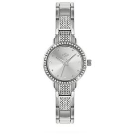 Spirit Ladies Silver Tone Stone Set Bracelet Watch