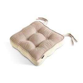 Habitat Velvet Mix Pack of 2 Seat Cushions - Natural
