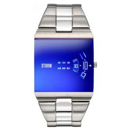 STORM New Remi Square Stainless Steel Blue Dial Watch