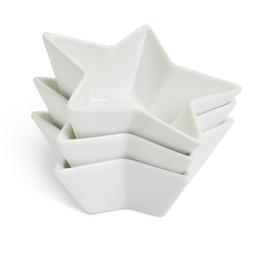 Habitat Star Porcelain 3 Piece Nibble Bowl - White
