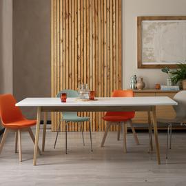 Habitat Sylas Extending 6-8 Seater Dining Table- White & Oak