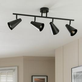 Habitat Steel 4 Lights Spotlight Bar - Black