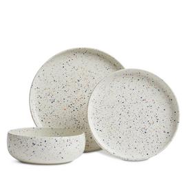 Habitat Reactive Speckle 12 Piece Stoneware Dinner Set-White
