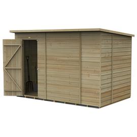 Forest Beckwood Shiplap Windowless Pent Shed - 10 x 6ft