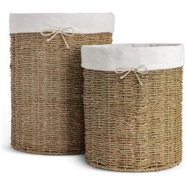 Habitat Pack of 2 Seagrass Lined Storage Basket - Natural