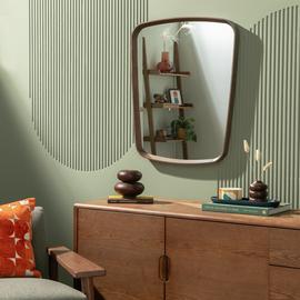 Habitat Solid Walnut Oval Wall Mirror - 72x59cm