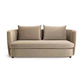 Habitat Virgil Velvet 3 Seater Sofa - Latte