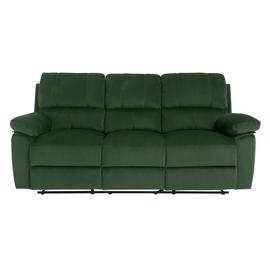 Argos Home Toby Velvet 3 Seater Recliner Sofa - Green