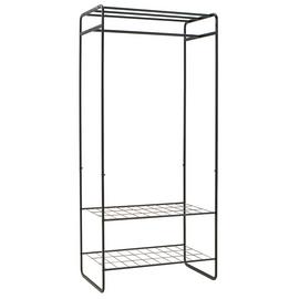 Argos Home Clothes Rail with Shelves - Black