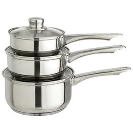 Argos Home Stainless Steel 3 Piece Saucepan Set