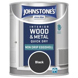 Johnstone's Quick Dry Eggshell Paint 750ml - Black