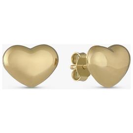 Revere 9ct Gold Plated Heart Shape Stud Earrings