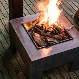 Ivyline Fire Pit and Square Console - Granite