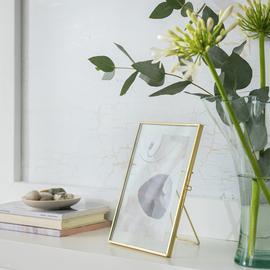 Habitat Skinny Gold Metal Easel Picture Frame - 4x6"