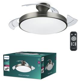 Philips Atlas Remote Control Metal LED Ceiling Fan - Nickel