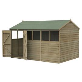 Forest 4Life Overlap 6 Windows Reverse Apex Shed - 12 x 8ft