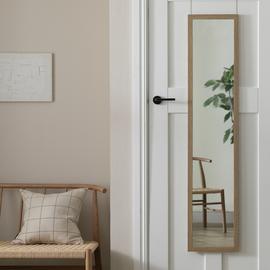Home Essentials Oak Effect Full Length Over the Door Mirror