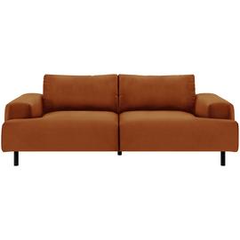 Habitat Julien Velvet 3 Seater Sofa - Orange