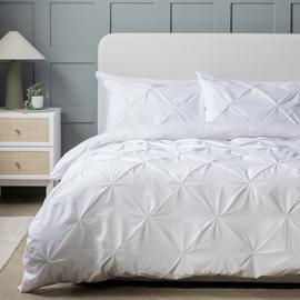 Habitat Pinch Pleat Pintuck White Bedding Set