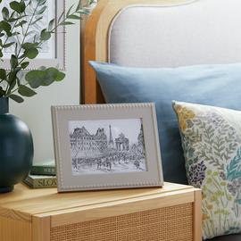 Habitat Grey Beaded Wooden Picture Frame - 4x6"