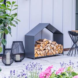 Ivyline Outdoor House Zinc Log Storage