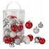 HOME 50 Piece Bauble Pack - Red, White and Silver