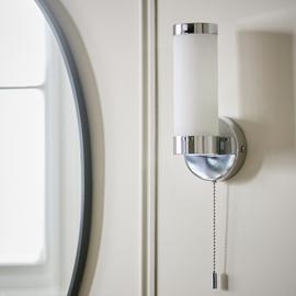 Argos Home Opal Glass Bathroom Wall Light - Polished Chrome