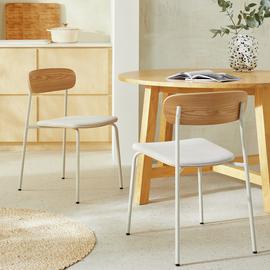 Habitat Gako Pair of Fabric Dining Chairs - Natural