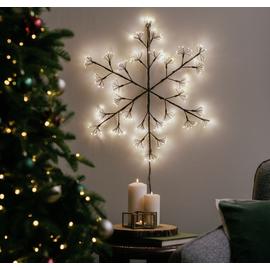 Habitat Warm White Black Frame Snowflake Christmas Light
