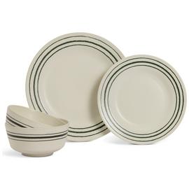 Habitat Lines 12 Piece Stoneware Dinner Set - Matt Cream