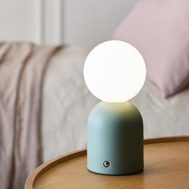 Argos Home Steel Opal Ball Rechargeable LED Table Lamp -Sage