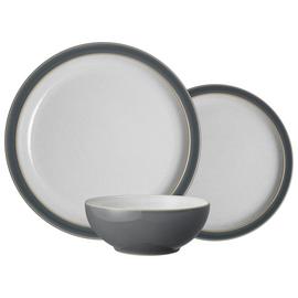 Denby 12 Piece Stoneware Dinner Set - Fossil Grey