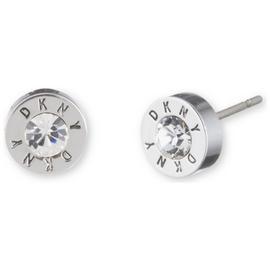 DKNY Silver Coloured Crystal Stud Earrings