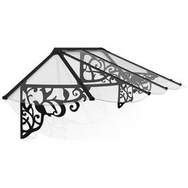 Palram Canopia 2600mm Lily Door Awning - Black Clear