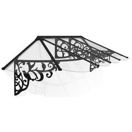 Palram Canopia 3190mm Lily Door Awning - Black Clear