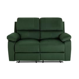 Argos Home Toby Velvet Recliner 2 Seater Sofa - Green